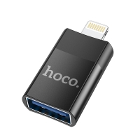 Adapteris Hoco UA17 Lightning to USB-A juodas