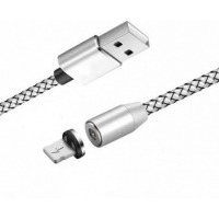USB kabelis Magnetic Lightning magnetinis 1.0m baltas