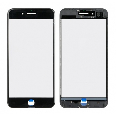 LCD stikliukas Apple iPhone 5S / SE su rėmeliu juodas