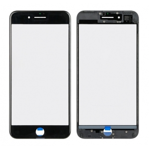 LCD stikliukas Apple iPhone 7 Plus su rėmeliu ir OCA juodas V2