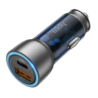 Įkroviklis automobilinis Hoco NZ8 43W USB-A / Type-C PD25W+QC3.0 mėlynas
