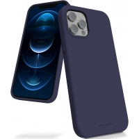 Dėklas Mercury Silicone Case Apple iPhone 13 Pro Max tamsiai mėlynas