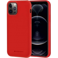 Dėklas Mercury Soft Jelly Case Apple iPhone 12 / 12 Pro raudonas