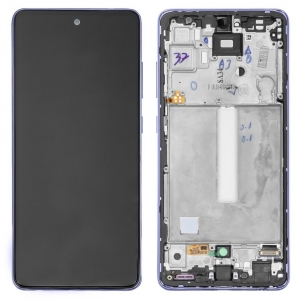 Ekranas Samsung A525 A52 4G / A526 A52 5G su lietimui jautriu stikliuku ir rėmeliu originalus Awesome Black (service pack)