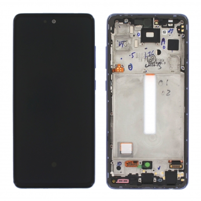 Ekranas Samsung A525 A52 4G / A526 A52 5G su lietimui jautriu stikliuku ir rėmeliu originalus Awesome Violet (service pack) Ekranas Samsung A525 A52 4G / A526 A52 5G su lietimui jautriu stikliuku ir rėmeliu originalus Awesome Violet (service pack)