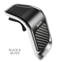 Automobilinis telefono laikiklis Hoco CA74 tvirtinamas į ventiliacijos groteles, magnetinis, juodas-sidabrinis