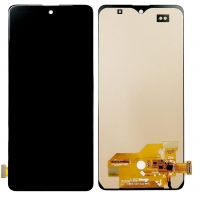Ekranas Samsung A515 A51 su lietimui jautriu stikliuku ir rėmeliu juodas OLED (small size)