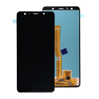 Ekranas Samsung A750 A7 2018 su lietimui jautriu stikliuku originalus Black (service pack)