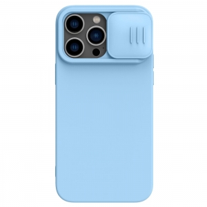 Dėklas Nillkin CamShield Silky Magnetic Silicone Apple iPhone 14 šviesiai mėlynas