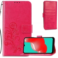 Dėklas Flower Book Samsung A145 A14 4G / A146 A14 5G rožinis-raudonas