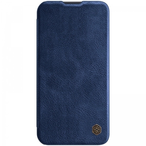 Dėklas Nillkin Qin Pro Leather Apple iPhone 14 Plus mėlynas