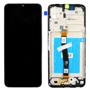 Ekranas Samsung A226 A22 5G su lietimui jautriu stikliuku ir rėmeliu originalus Black (service pack)