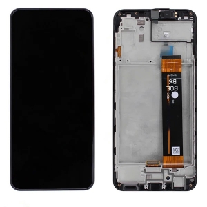 Ekranas Samsung A236 A23 5G su lietimui jautriu stikliuku ir rėmeliu originalus Black (service pack)