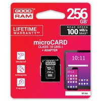 Atminties korta Goodram microSD 256Gb (class 10) + SD adapter