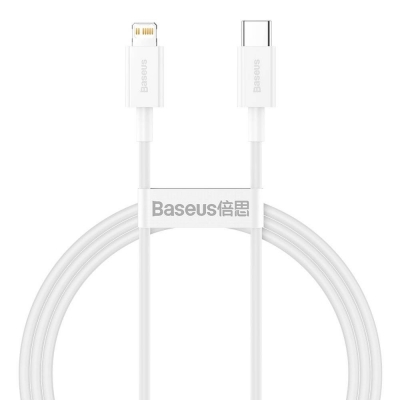 USB kabelis Baseus Superior iš Type-C į Lightning PD 20W 1.0m baltas CATLYS-A02