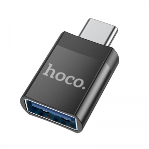 Adapteris Hoco UA17 Type-C to USB-A juodas