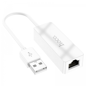 Adapteris Hoco UA22 USB-A to RJ45 100 Mbps baltas