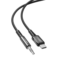 Audio adapteris Acefast C1-08 USB-C to 3.5mm (M) 1.2m juodas