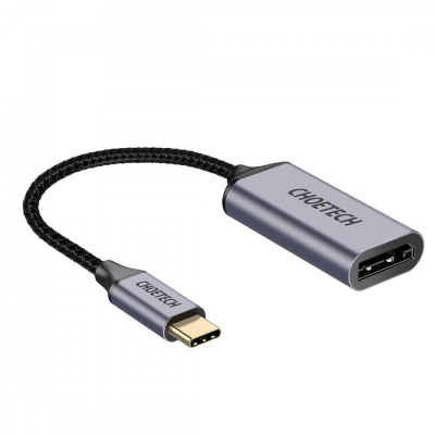 Adapteris Choetech HUB-H11 4K 60Hz USB-C to DisplayPort pilkas Adapteris Choetech HUB-H11 4K 60Hz USB-C to DisplayPort pilkas