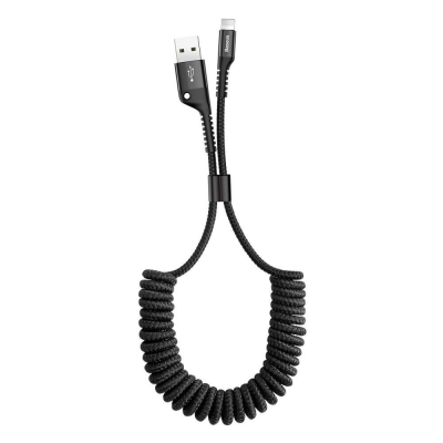 USB kabelis Fish eye Spring Lightning 2.0A 1m juodas CALSR-01 USB kabelis Fish eye Spring Lightning 2.0A 1m juodas CALSR-01