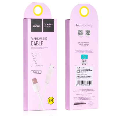 USB kabelis Hoco X1 Type-C 1.0m baltas USB kabelis Hoco X1 Type-C 1.0m baltas