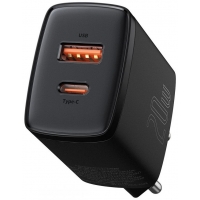 Įkroviklis Baseus Compact Quick Charger 20W USB-C / USB-A juodas CCXJ-B01