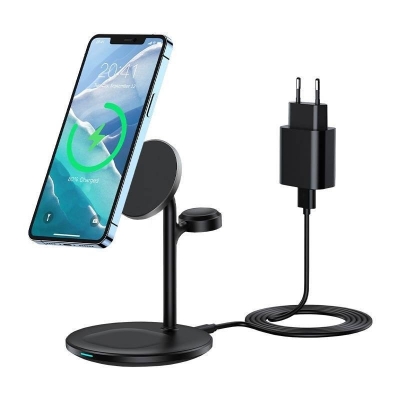 Įkroviklis belaidis Choetech T585-F 3-in-1 15W juodas Įkroviklis belaidis Choetech T585-F 3-in-1 15W juodas