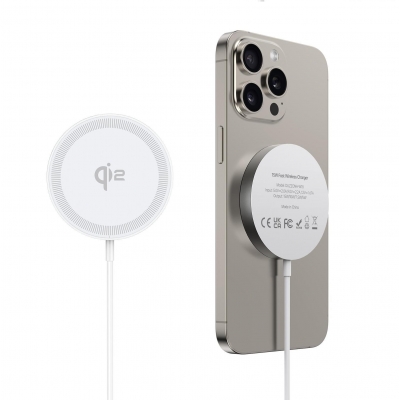 Įkroviklis belaidis DUZZONA W18 Qi2 Magnetic Wireless Charger 15W baltas Įkroviklis belaidis DUZZONA W18 Qi2 Magnetic Wireless Charger 15W baltas