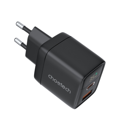 Įkroviklis Choetech PD6052 35W USB-C / USB-A juodas Įkroviklis Choetech PD6052 35W USB-C / USB-A juodas