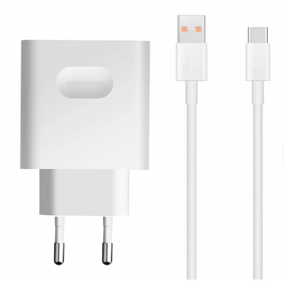 Įkroviklis Huawei 66W 6A USB-A HW-110600E02 + USB-C cable baltas Įkroviklis Huawei 66W 6A USB-A HW-110600E02 + USB-C cable baltas