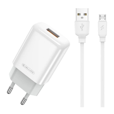 Įkroviklis Jellico EU01 2.4A USB-A + USB-A to MicroUSB cable 1.0m baltas Įkroviklis Jellico EU01 2.4A USB-A + USB-A to MicroUSB cable 1.0m baltas