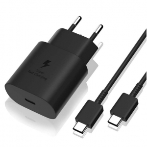 Įkroviklis Samsung EP-TA800NB 25W + Type-C kabelis 25W juodas