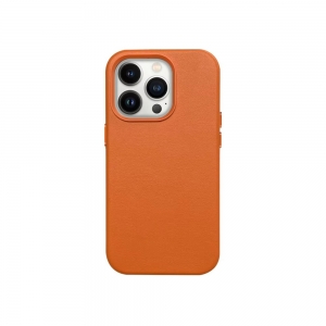 Dėklas Mag Leather Case Apple iPhone 14 oranžinis