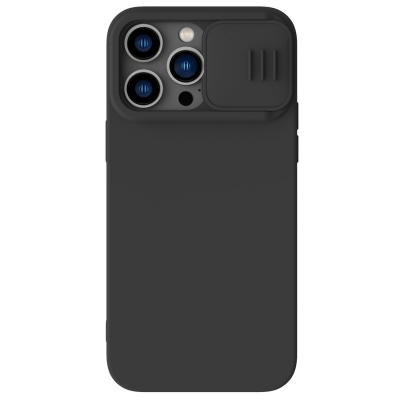 Dėklas Nillkin CamShield Silky Silicone Apple iPhone 15 Pro juodas Dėklas Nillkin CamShield Silky Silicone Apple iPhone 15 Pro juodas