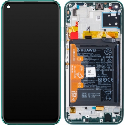 Ekranas Huawei P40 Lite su lietimui jautriu stikliuku, rėmeliu ir baterija Crush Green (service pack) Ekranas Huawei P40 Lite su lietimui jautriu stikliuku, rėmeliu ir baterija Crush Green (service pack)