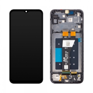 Ekranas Samsung A146 A14 5G su lietimui jautriu stikliuku ir rėmeliu originalus Black (service pack)
