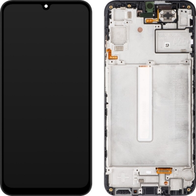 Ekranas Samsung A256 A25 5G su lietimui jautriu stikliuku ir rėmeliu originalus Black (service pack) Ekranas Samsung A256 A25 5G su lietimui jautriu stikliuku ir rėmeliu originalus Black (service pack)