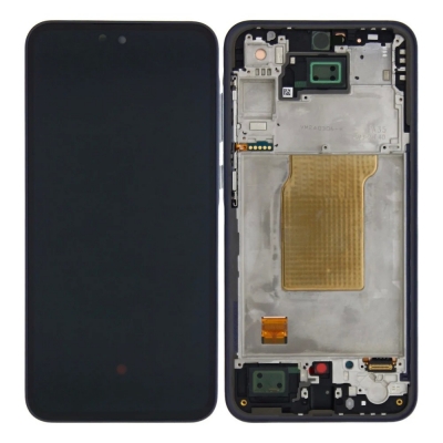 Ekranas Samsung A356 A35 5G su lietimui jautriu stikliuku ir rėmeliu originalus Black (service pack)