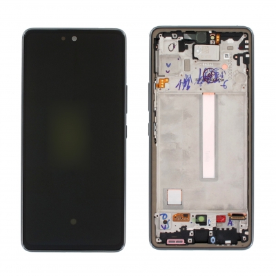 Ekranas Samsung A536 A53 5G su lietimui jautriu stikliuku ir rėmeliu originalus Awesome Black (assembled service pack)