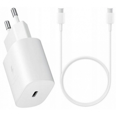 Įkroviklis Samsung EP-TA800NW 25W + Type-C kabelis 25W baltas Įkroviklis Samsung EP-TA800NW 25W + Type-C kabelis 25W baltas