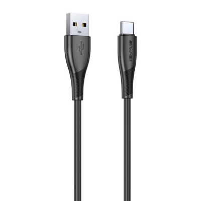 USB kabelis Awei CL-182T USB to USB-C 1.0m juodas USB kabelis Awei CL-182T USB to USB-C 1.0m juodas