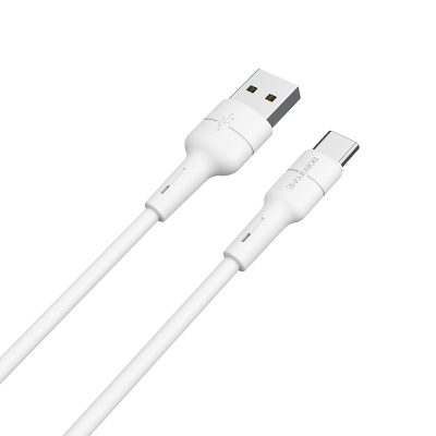USB kabelis Borofone BX30 Type-C 1.0m silikoninis baltas USB kabelis Borofone BX30 Type-C 1.0m silikoninis baltas