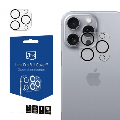 Apsauginis stikliukas kamerai 3mk Lens Pro Apple iPhone 16 Pro / 16 Pro Max juodas Apsauginis stikliukas kamerai 3mk Lens Pro Apple iPhone 16 Pro / 16 Pro Max juodas