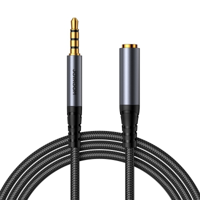 Audio kabelis Joyroom SY-A09 3,5mm (M) to 3,5mm (F) 1.2m juodas Audio kabelis Joyroom SY-A09 3,5mm (M) to 3,5mm (F) 1.2m juodas