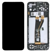 Ekranas Samsung A145 A14 4G su lietimui jautriu stikliuku ir rėmeliu Black