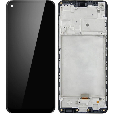 Ekranas Samsung A217F A21s su lietimui jautriu stikliuku ir rėmeliu Black Ekranas Samsung A217F A21s su lietimui jautriu stikliuku ir rėmeliu Black