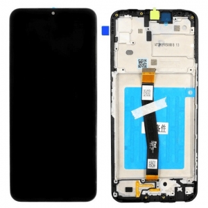 Ekranas Samsung A226 A22 5G su lietimui jautriu stikliuku ir rėmeliu Black
