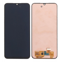 Ekranas Samsung A256 A25 5G su lietimui jautriu stikliuku ir rėmeliu juodas OLED (real size)