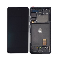 Ekranas Samsung G780 S20 FE su lietimui jautriu stikliuku ir rėmeliu Cloud Navy OLED (real size)