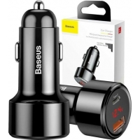 Įkroviklis automobilinis Baseus Series su LED ekranu ir 2 USB Quick Charge 45W juodas CCMLC20C-01